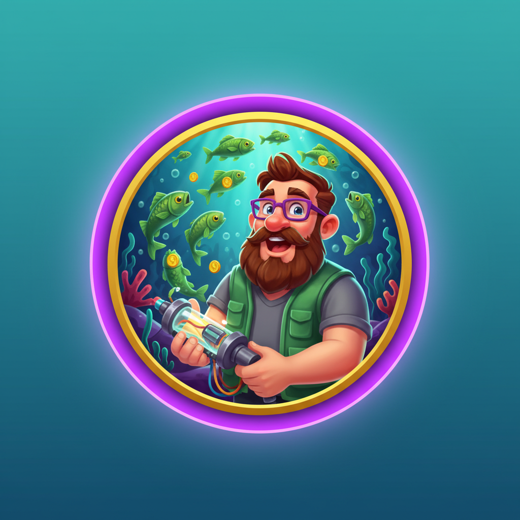 Big Bass Reel Repeat fisherman wild symbol in purple frame showing the bearded fisherman character that substitutes for all symbols except scatter and money symbols during free spins